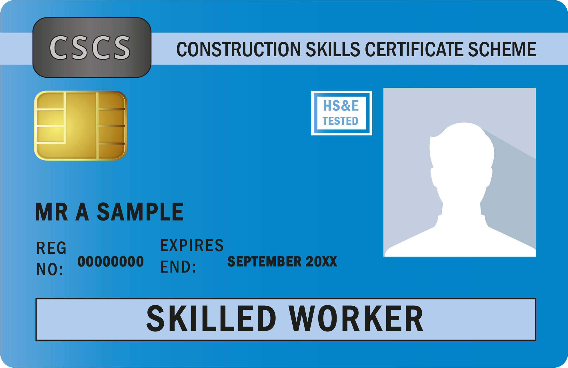  imagem mostra azul CSCS Skilled Worker Card