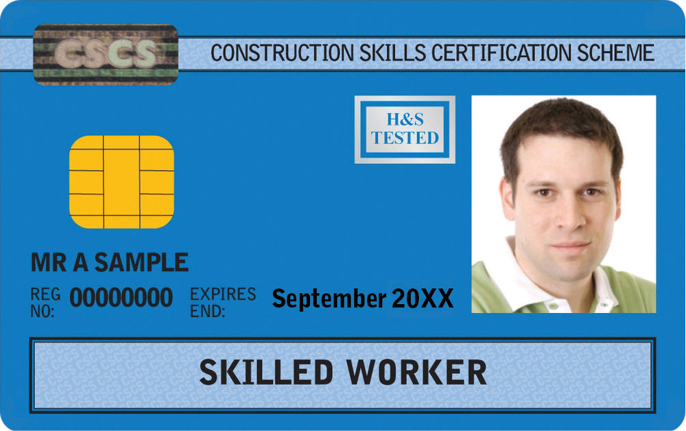 image shows an example of a CSCS card. One of the recommended qualifications for those looking for a construction career. 