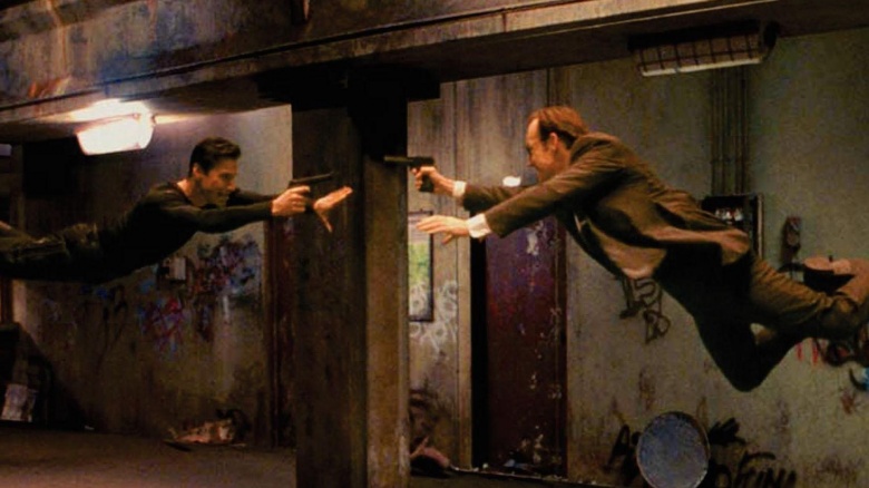 Image shows Neo and Agent Smith fight scene