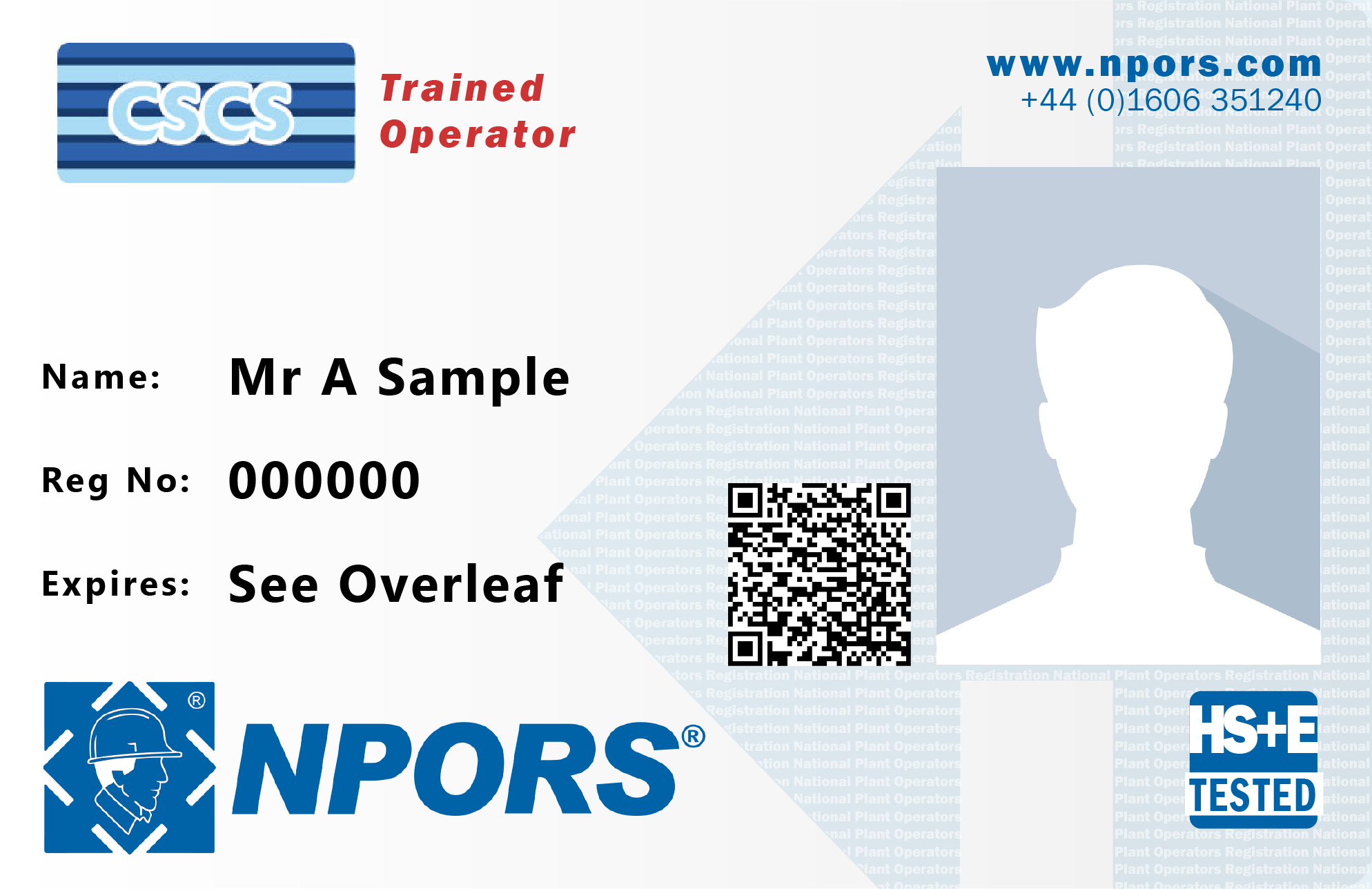 NPORS trained operator