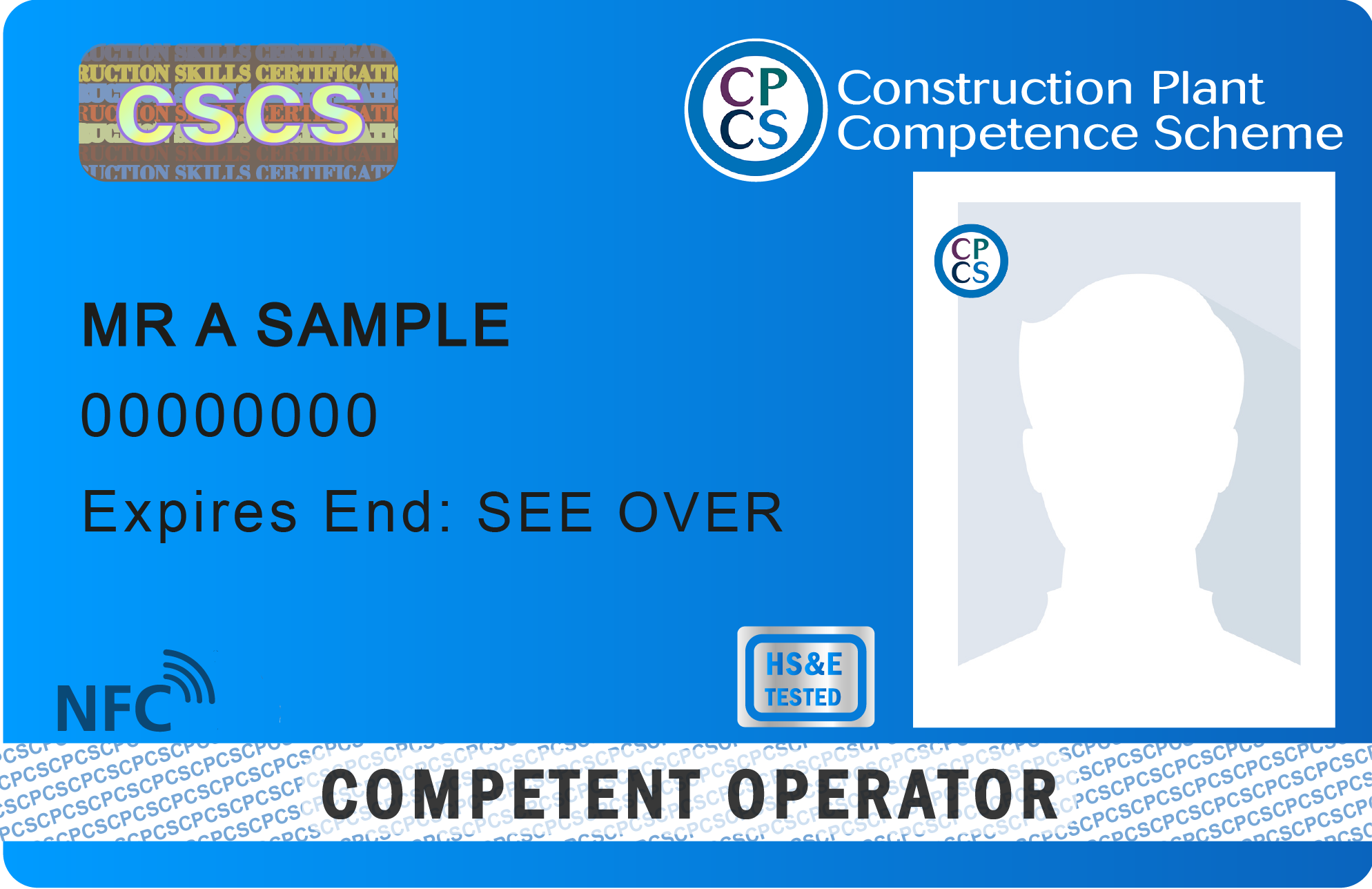 image shows CSCS Blue Card
