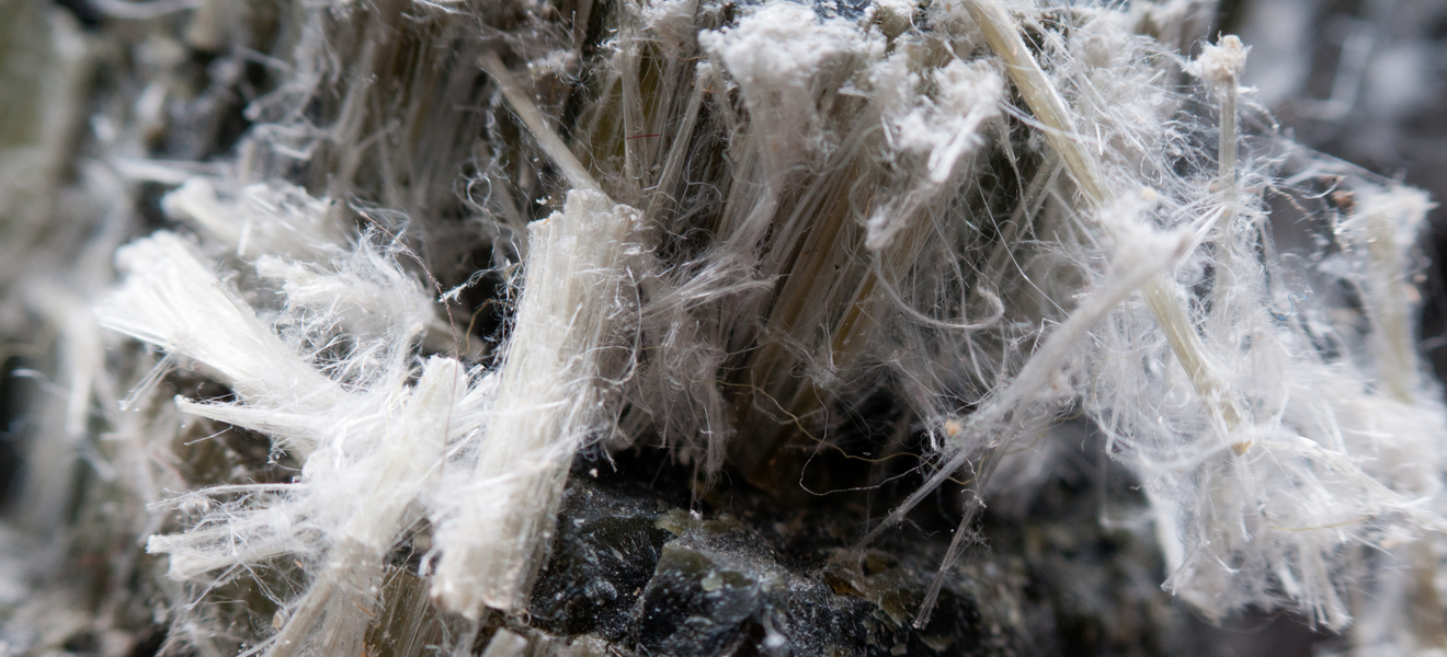 Image shows close up of Asbestos.