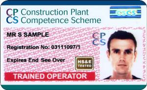 Image shows CPCS Red Trained Operator card.