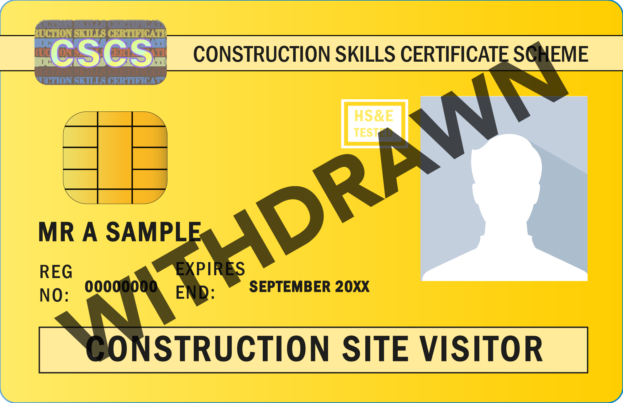 Construction visitor card