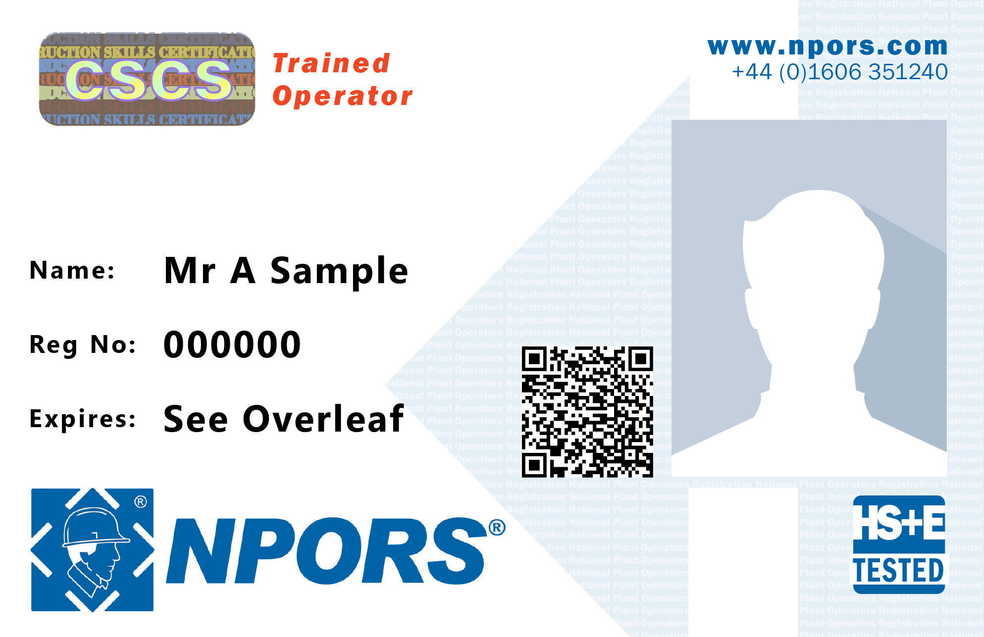 NPORS Red Trained Operator Card