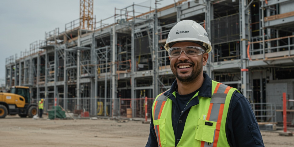 Male construction worker ready to start a construction career with CSCS and CITB training.